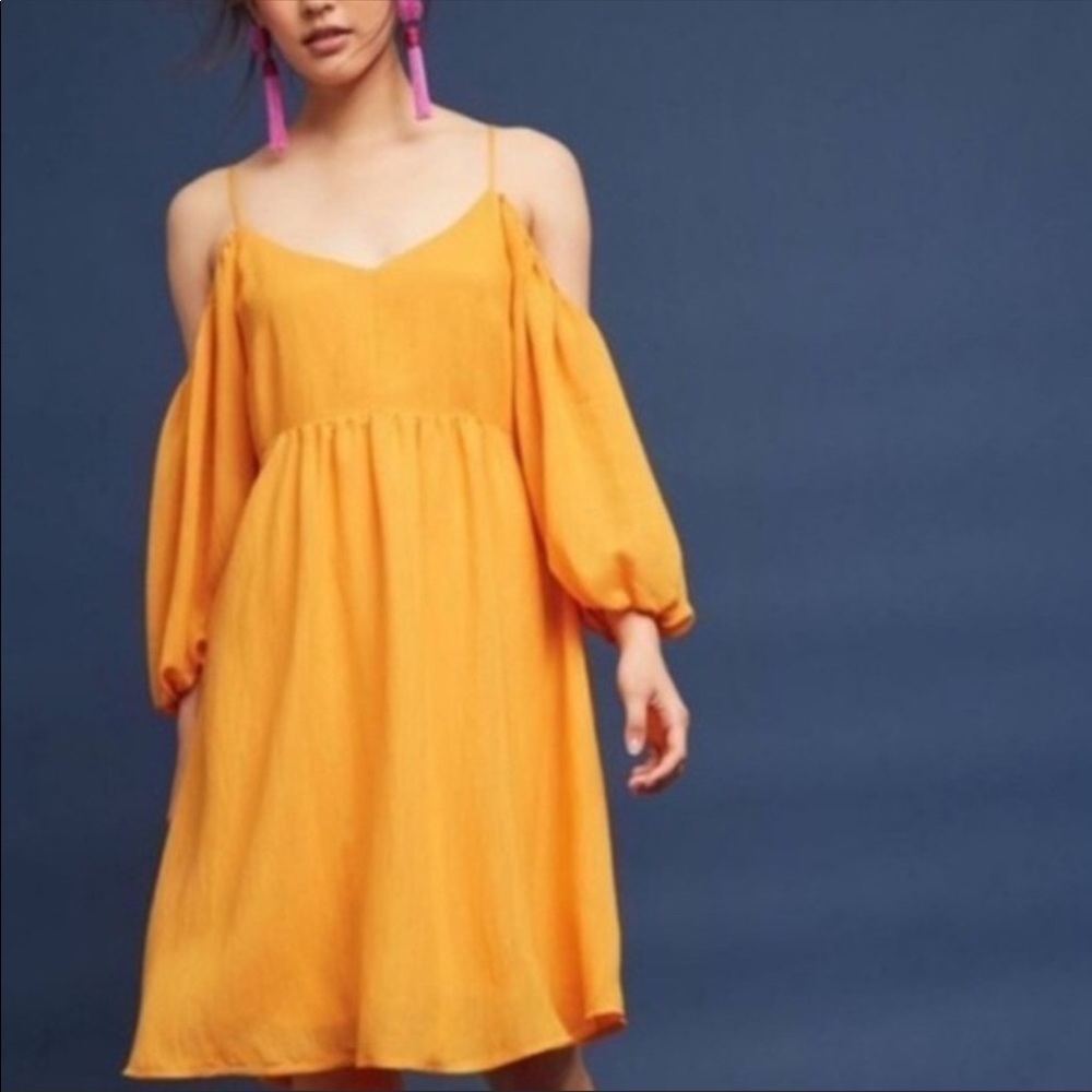 Anthropologie mustard yellow dress 👗